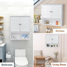 Load image into Gallery viewer, Gymax Bathroom Wall Storage Cabinet Double Doors Shelves Kitchen Medicine Organizer