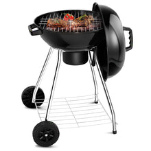 Load image into Gallery viewer, Gymax 18.5-Inch Kettle Charcoal Grill BBQ Outdoor Backyard Cooking with Wheels Black
