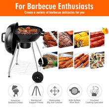 Load image into Gallery viewer, Gymax 18.5-Inch Kettle Charcoal Grill BBQ Outdoor Backyard Cooking with Wheels Black
