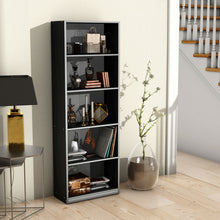 Load image into Gallery viewer, Gymax 5-shelf Bookcase Storage Display Large Adjustabe Open Storage Space Black