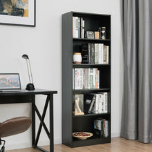Load image into Gallery viewer, Gymax 5-shelf Bookcase Storage Display Large Adjustabe Open Storage Space Black