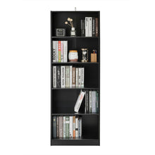 Load image into Gallery viewer, Gymax 5-shelf Bookcase Storage Display Large Adjustabe Open Storage Space Black