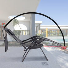 Load image into Gallery viewer, Gymax Folding Recliner Zero Gravity Lounge Chair W/ Shade Canopy Cup Holder Black