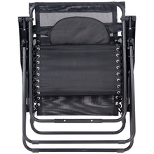 Load image into Gallery viewer, Gymax Folding Recliner Zero Gravity Lounge Chair W/ Shade Canopy Cup Holder Black