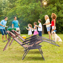 Load image into Gallery viewer, Gymax Folding Recliner Zero Gravity Lounge Chair W/ Shade Canopy Cup Holder Brown
