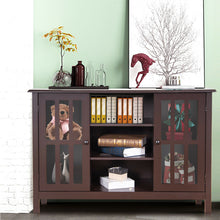 Load image into Gallery viewer, Gymax Wood TV Stand Entertainment Media Center Console for TV up to 50'' Brown