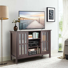 Load image into Gallery viewer, Gymax Wood TV Stand Entertainment Media Center Console for TV up to 50'' Brown