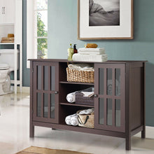 Load image into Gallery viewer, Gymax Wood TV Stand Entertainment Media Center Console for TV up to 50'' Brown