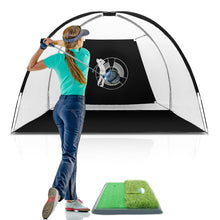 Load image into Gallery viewer, Gymax Portable 10' Golf Practice Set Golf Hitting Net Cage w Target Bag Ball Grass Mat