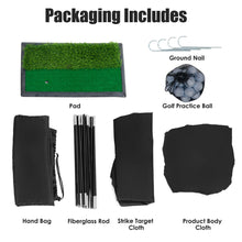 Load image into Gallery viewer, Gymax Portable 10' Golf Practice Set Golf Hitting Net Cage w Target Bag Ball Grass Mat