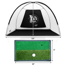 Load image into Gallery viewer, Gymax Portable 10' Golf Practice Set Golf Hitting Net Cage w Target Bag Ball Grass Mat