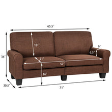 Load image into Gallery viewer, Gymax Sofa Couch Loveseat Fabric Upholstered Curved Armrest Home Living Room Furniture