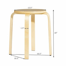 Load image into Gallery viewer, Gymax Set of 4 18'' Stacking Stool Round Dining Chair Backless Wood Home Decor