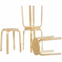 Load image into Gallery viewer, Gymax Set of 4 18'' Stacking Stool Round Dining Chair Backless Wood Home Decor