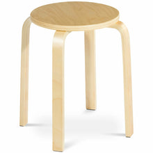 Load image into Gallery viewer, Gymax Set of 4 18'' Stacking Stool Round Dining Chair Backless Wood Home Decor