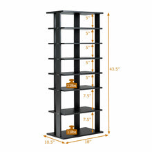 Load image into Gallery viewer, Gymax 7-Tier Dual Shoe Rack Practical Free Standing Shelves Storage Shelves Concise