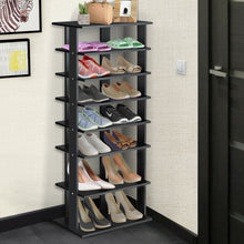 Load image into Gallery viewer, Gymax 7-Tier Dual Shoe Rack Practical Free Standing Shelves Storage Shelves Concise