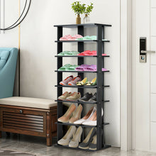 Load image into Gallery viewer, Gymax 7-Tier Dual Shoe Rack Practical Free Standing Shelves Storage Shelves Concise