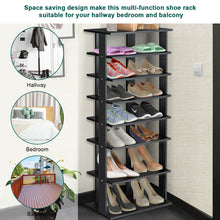 Load image into Gallery viewer, Gymax 7-Tier Dual Shoe Rack Practical Free Standing Shelves Storage Shelves Concise