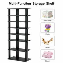 Load image into Gallery viewer, Gymax 7-Tier Dual Shoe Rack Practical Free Standing Shelves Storage Shelves Concise