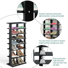 Load image into Gallery viewer, Gymax 7-Tier Dual Shoe Rack Practical Free Standing Shelves Storage Shelves Concise