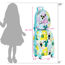 Load image into Gallery viewer, Gymax 2PC Kids Luggage Set Backpack & Rolling Suitcase Travel ABS Flamingos