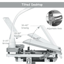 Load image into Gallery viewer, Gymax Height Adjustable Kids Desk Chair Set Study Drawing w/Lamp & Bookstand Gray