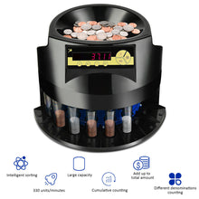 Load image into Gallery viewer, Gymax Electric Auto Coin Sorter Dispenser Counting Batching w/Coin Tubes & LED Display