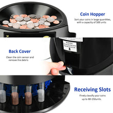 Load image into Gallery viewer, Gymax Electric Auto Coin Sorter Dispenser Counting Batching w/Coin Tubes & LED Display