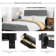 Load image into Gallery viewer, Gymax Full Size Upholstered Panel Bed W/Linen Panel Headboard Upholstered Wooden Bed