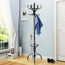 Load image into Gallery viewer, Gymax Wood Coat Rack Hat Stand Tree Clothes Hanger Umbrella Holder W/12 Rotating Hook