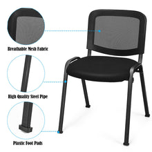 Load image into Gallery viewer, Gymax Set of 5 Conference Chair Mesh Back Office Waiting Room Guest Reception Black