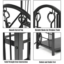 Load image into Gallery viewer, Gymax Fireplace Log Rack with 4 Tools Set Fireside Firewood Holders Indoor Outdoor