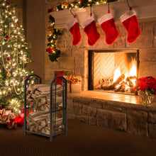 Load image into Gallery viewer, Gymax Fireplace Log Rack with 4 Tools Set Fireside Firewood Holders Indoor Outdoor