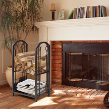 Load image into Gallery viewer, Gymax Fireplace Log Rack with 4 Tools Set Fireside Firewood Holders Indoor Outdoor