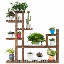 Load image into Gallery viewer, Gymax 7-Tier Flower Wood Stand Plant Display Rack Multifunctional Storage Shelf