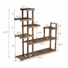 Load image into Gallery viewer, Gymax 7-Tier Flower Wood Stand Plant Display Rack Multifunctional Storage Shelf