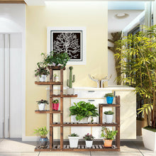 Load image into Gallery viewer, Gymax 7-Tier Flower Wood Stand Plant Display Rack Multifunctional Storage Shelf