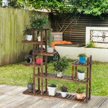 Load image into Gallery viewer, Gymax 7-Tier Flower Wood Stand Plant Display Rack Multifunctional Storage Shelf