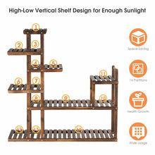 Load image into Gallery viewer, Gymax 7-Tier Flower Wood Stand Plant Display Rack Multifunctional Storage Shelf