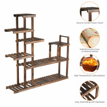 Load image into Gallery viewer, Gymax 7-Tier Flower Wood Stand Plant Display Rack Multifunctional Storage Shelf