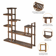 Load image into Gallery viewer, Gymax 7-Tier Flower Wood Stand Plant Display Rack Multifunctional Storage Shelf