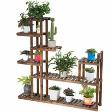 Load image into Gallery viewer, Gymax 7-Tier Flower Wood Stand Plant Display Rack Multifunctional Storage Shelf
