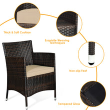 Load image into Gallery viewer, Gymax 8 PCS Patio Garden Rattan Furniture Set Coffee Table Cushioned Sofa Brown