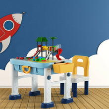 Load image into Gallery viewer, Gymax 6 in 1 Kids Activity Table Set w/ Chair Toddler Luggage Building Block Table