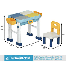 Load image into Gallery viewer, Gymax 6 in 1 Kids Activity Table Set w/ Chair Toddler Luggage Building Block Table