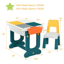 Load image into Gallery viewer, Gymax 5 in 1 Kids Activity Table Set w/ Chair Toddler Luggage Building Block Table