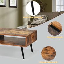 Load image into Gallery viewer, Gymax Retro Coffee Table Mid Century Modern Living Room Furniture w/Open Storage Shelf