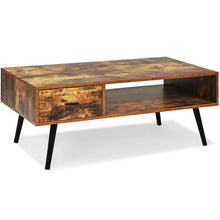 Load image into Gallery viewer, Gymax Retro Coffee Table Mid Century Modern Living Room Furniture w/Open Storage Shelf