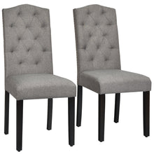 Load image into Gallery viewer, Gymax Set of 2 Tufted Dining Chair Upholstered w/ Nailhead Trim & Rubber Wooden Legs